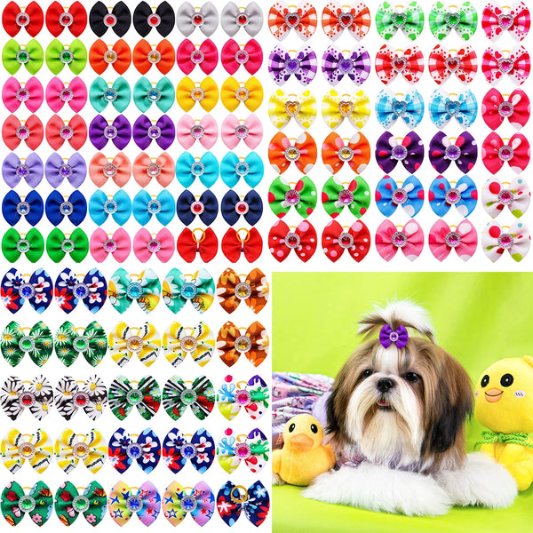 Colorful Dog Hair Bows Set