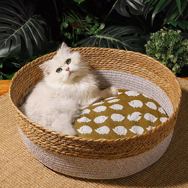 Handcrafted Japanese Woven Cat Bed