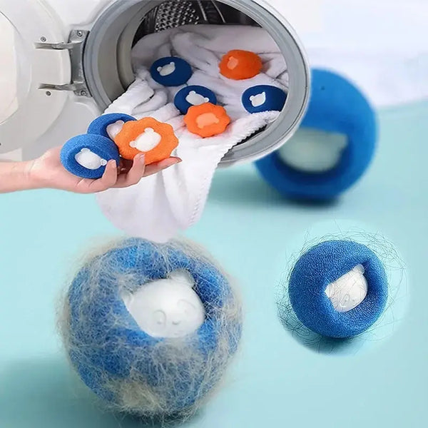 Reusable Bear Laundry Balls – Pet Hair Removal & Lint-Free Cleaning