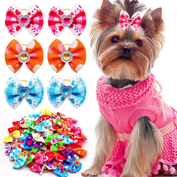 Colorful Dog Hair Bows Set